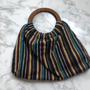 Wood Ring Handle Purse Boho